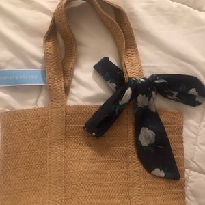Draper James straw tote with scarf